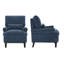 Fauteuil rembourré en lin de 81 cm de large avec accoudoirs arrondis et coussin lombaire, idéal pour le salon, la chambre ou le bureau à domicile.-129165259