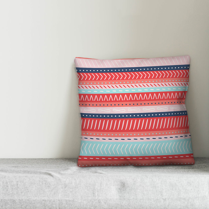  Coussin décoratif intérieur / extérieur Tribal Stripes, Polyester/ Bourre en polyester, 16 po x 1 po