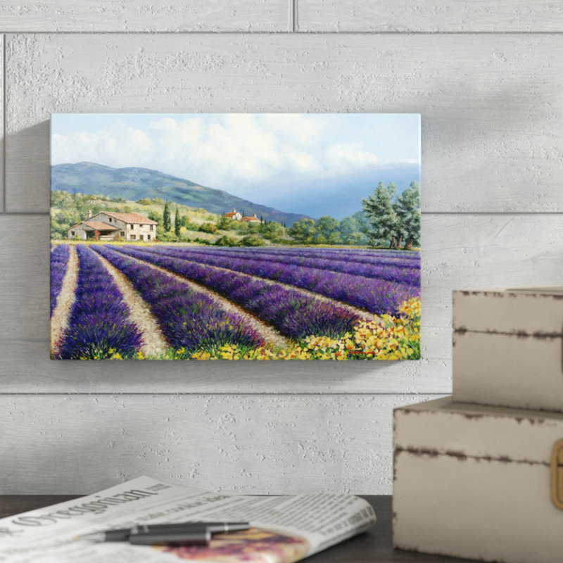 "Fields of Lavender" par Michael Swanson, reproduction d'art sur toile, H 12 po x l 18 po, Toile tendue