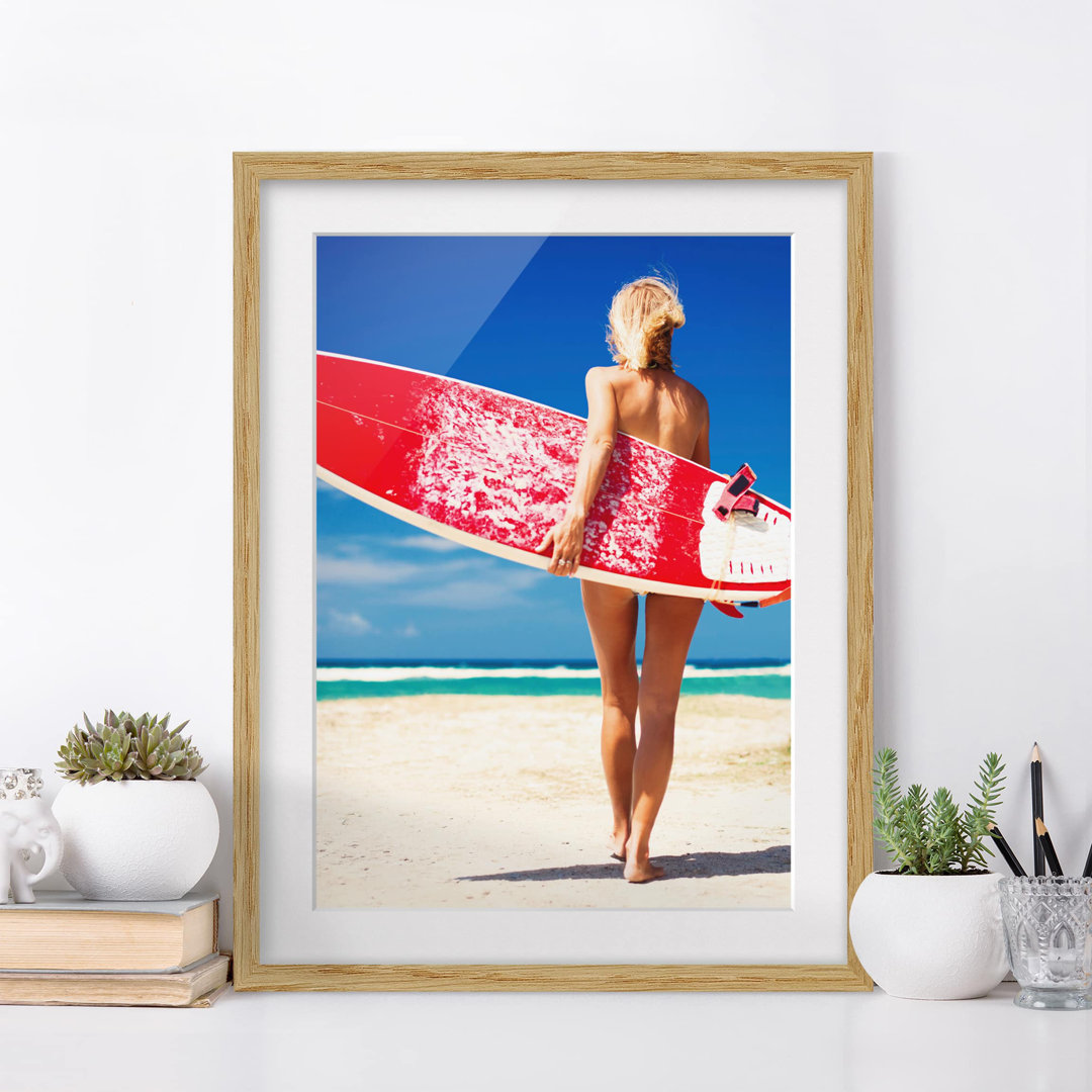 Gerahmtes Poster Surfer