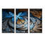 Motif de fleur bleue et bleue fractale - ensemble de 3 toiles encadrées florales-1626348942-1626348936
