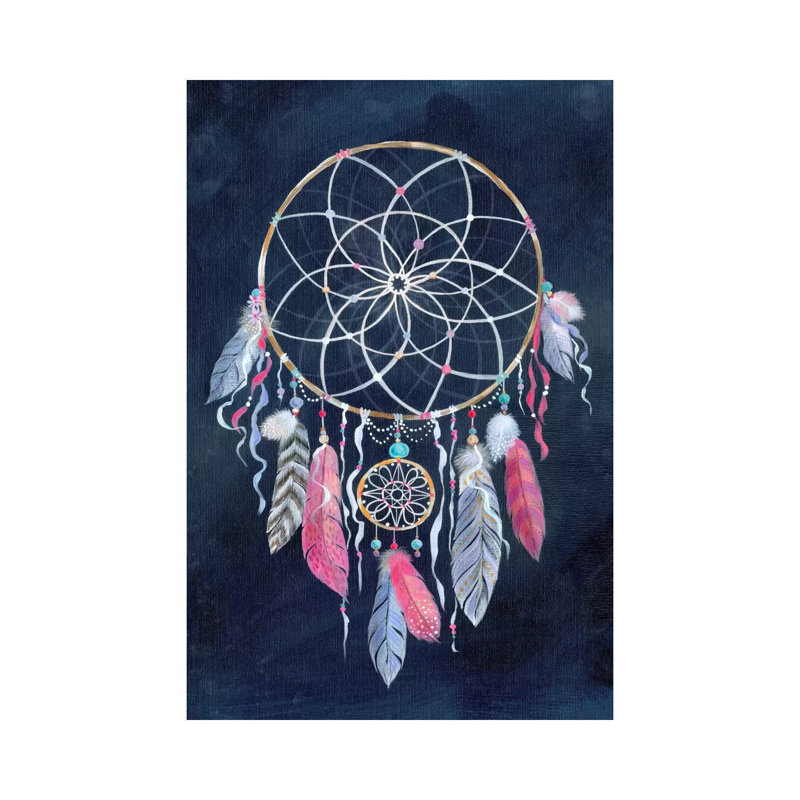 Dreamcatcher, Dark 1 Piece Wrapped Canvas Painting, 152.5 cm H x 101.5 cm W