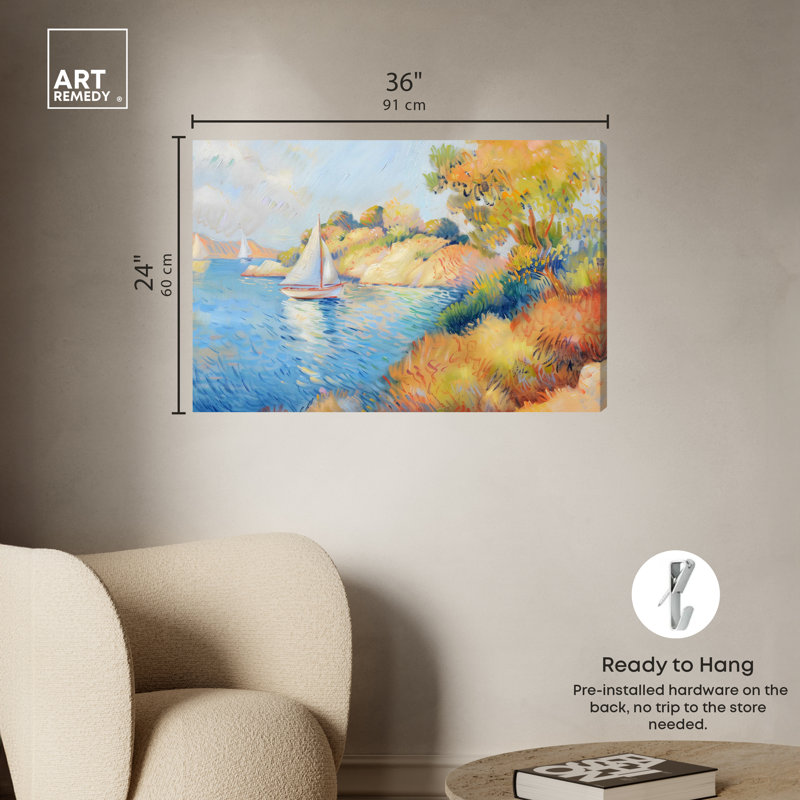 Sailboats on Serene Waters Gallery Wrapped Canvas Art, 36" x 24"