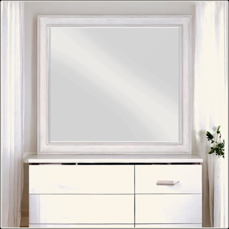 Weathered White Finish Mirror