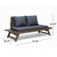 Causeuse d'extérieur en bois avec coussins Roomfitter, banc de patio, gris foncé-504142926-504142961