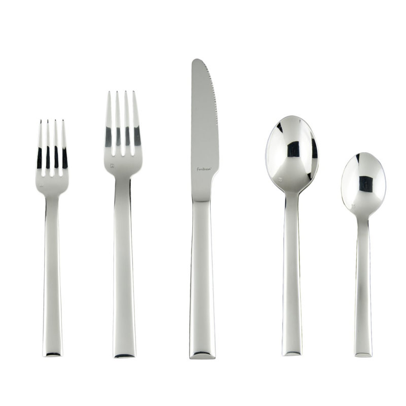 Fortessa Still 18/10 Stainless Steel 20 Piece Flatware Set (Service for 4), Silver