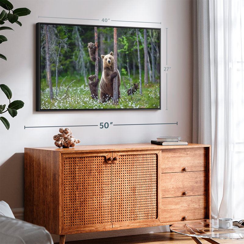 Animal «Bears In Forest», art mural, H 27 po x l 40 po