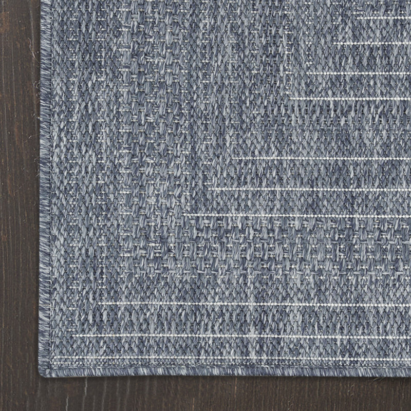  Tulum 5'3" x 7' Denim Outdoor Rug, Rectangle 5'3" x 7', Denim