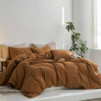 Ensemble de housse de couette avec fermeture à glissière et 8 attaches intérieures MooMee