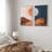 Sun And Moon Day And Night Orange Desert Landscape Pictures Framed Canvas 2 Pieces Print Wall Art-100136459-100136456