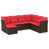 Coussin rouge / cadre brun est en rupture de stock