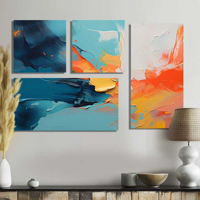 «Colorful Abstract Expression I», reproduction d'art sur toile 4 pièces, Toile tendue, Ne s’applique pas