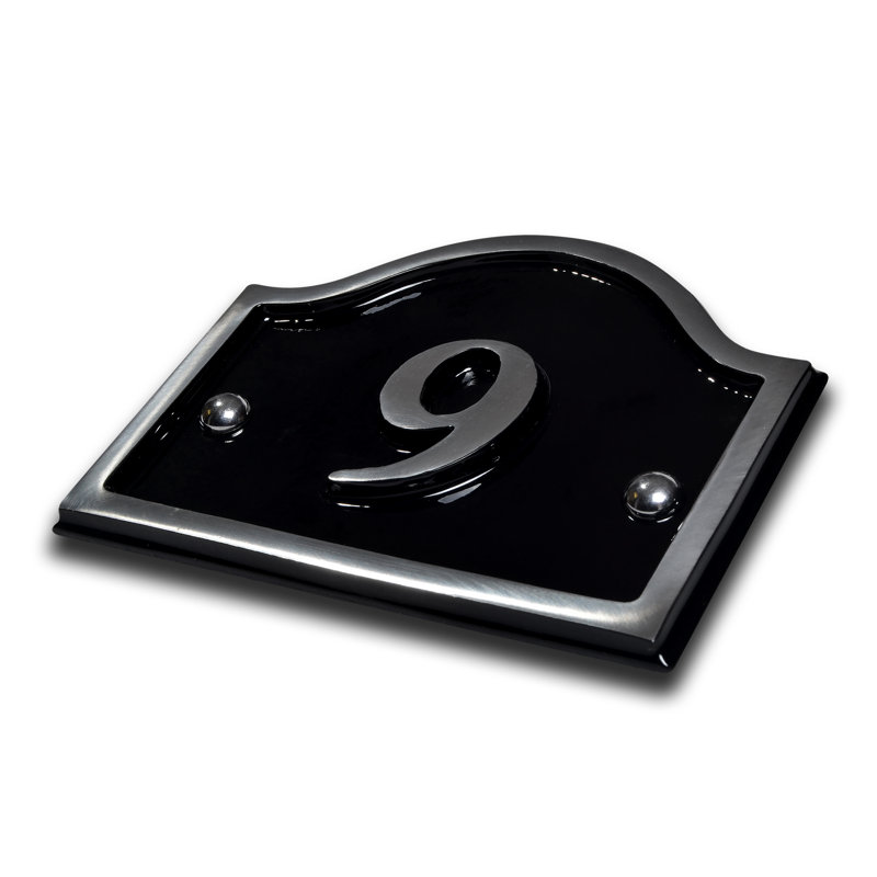 Jaclynn 11.5cm H Reflective Metal House Number, 9