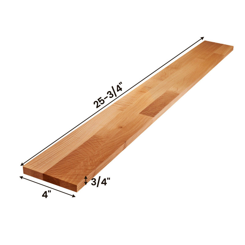 Dosseret en bois l 4 po x L 24,75 po, installation autoperceuse, Chêne naturel