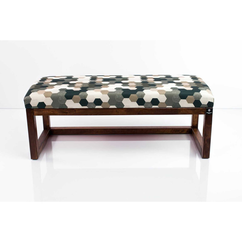 Velvet Upholstered Bench, Brown/Black, 40 x 160 x 35 cm