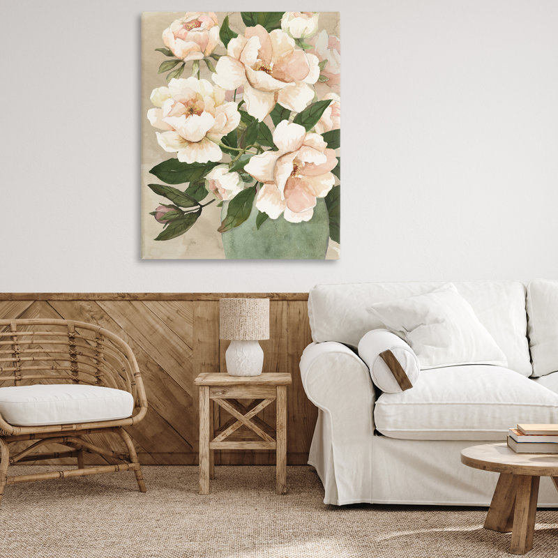 Art mural sur toile Blush Roses Bouquet, design par Nan, H 48 po x l 36 po