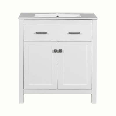 Meuble-lavabo moderne simple avec lavabo en céramique