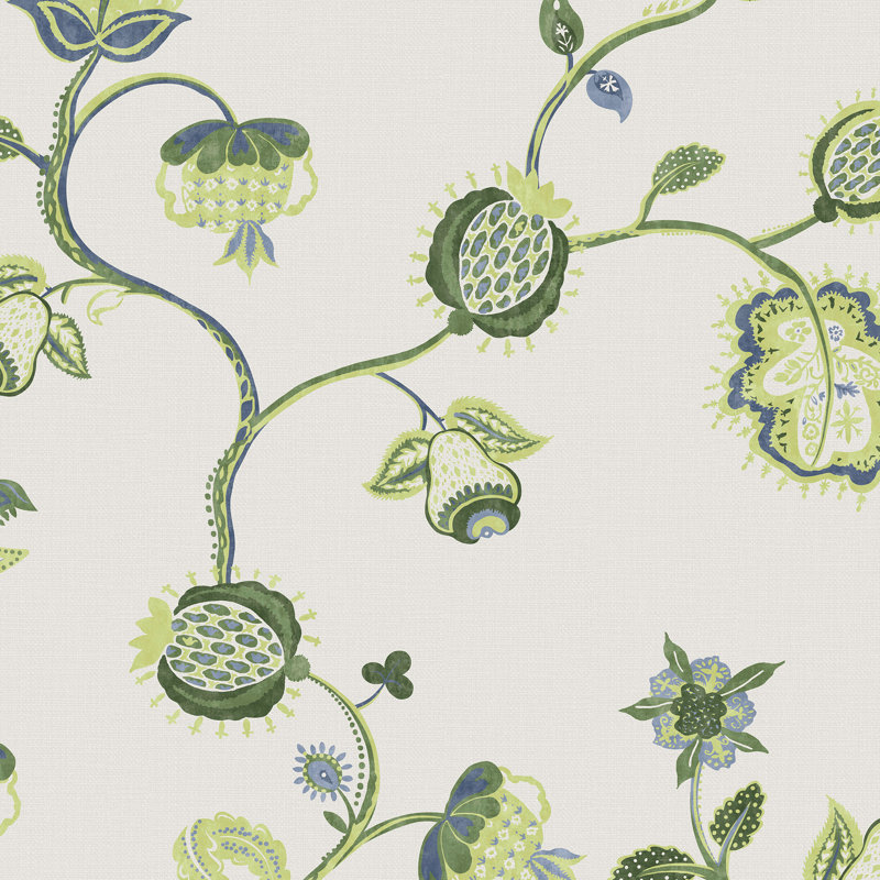 Joules Tree Of Life Floral Green Wallpaper