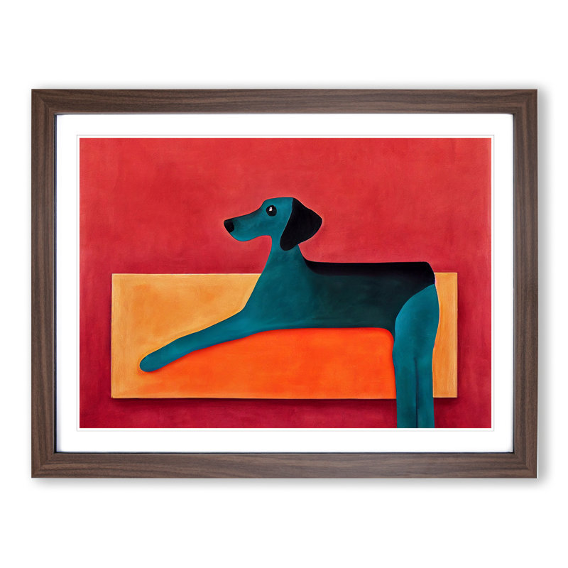 Dog Abstract Vol.4 - Framed Print, 46cm H x 64cm W, Walnut