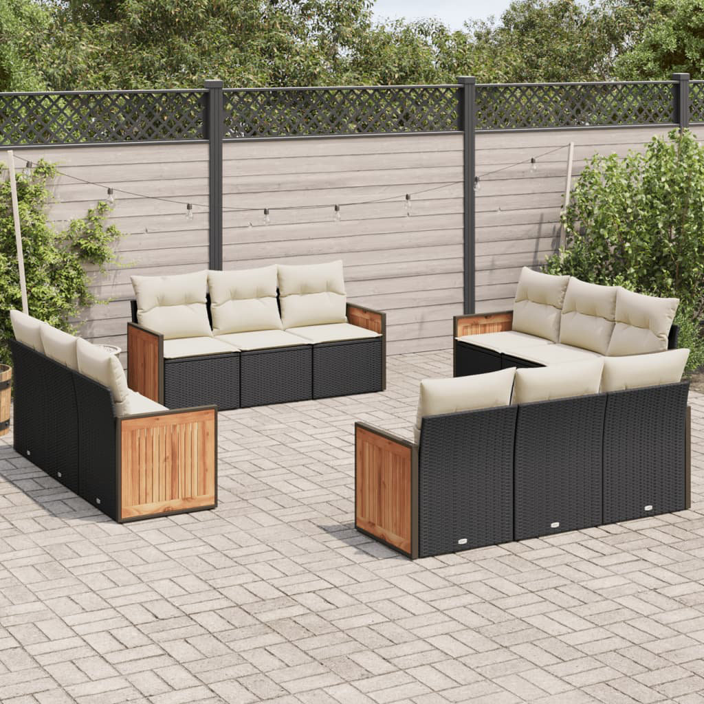 11-Sitzer Lounge-Set aus Polyrattan mit Polster