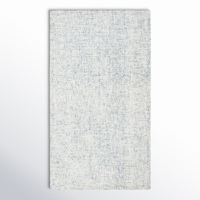 Rowe Ivory Blue Hand-Tufted Striped Rug
