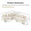 Canapé modulaire surdimensionné surdimensionné en nuage, canapé-lit modulaire convertible avec accoudoirs très larges, 13 coussins décoratifs en velours côtelé de qualité supérieure, conception ergonomique, assemblage facile pour les salons-114888075-121419594