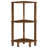 3-Tier Corner Shelf with Sturdy 5-Leg Base, Wooden Corner Bookcase for Small Spaces, Wooden Plant Display Shelf, Thin Bookshelf for Living Room, Bedroom, Office (Brown)-360925607-360925614