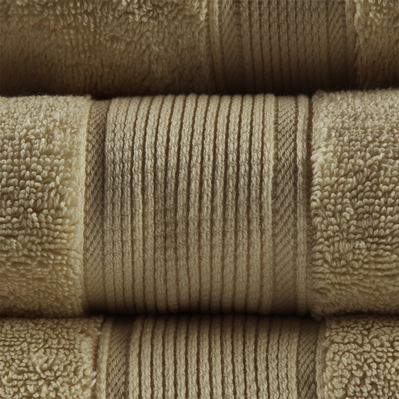 100% Cotton 8 Piece Antimicrobial Towel Set, Beige