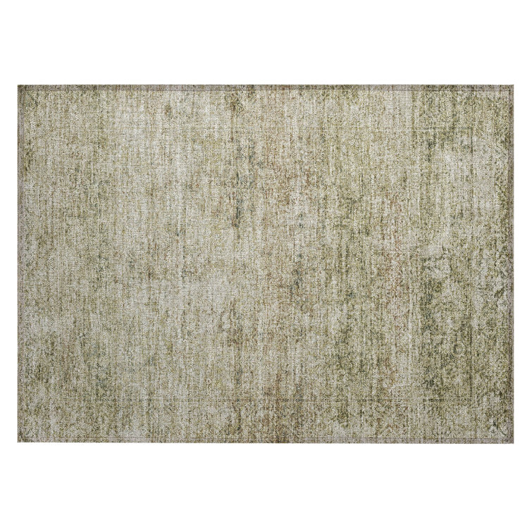 Machine Washable Indoor/Outdoor Xhevrie Sage Rug