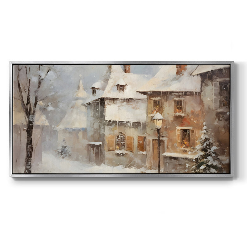 Paysage, série CCLII, toile tendue avec châssis, prête à être accrochée, H 25 po x l 49 po, Argent argent
