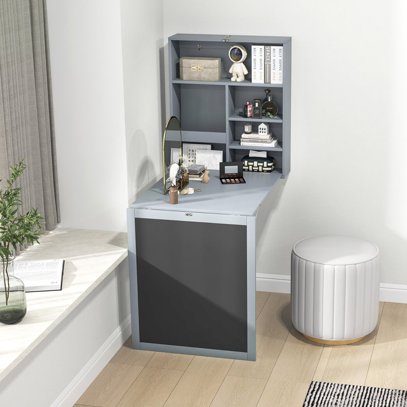 Bureau flottant rectangulaire Billerica, gris, H 57,5 po x l 34 po x P 24 po