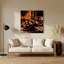Art mural en métal noir Christmas Christmas châtaignes grillées près du feu-172269005