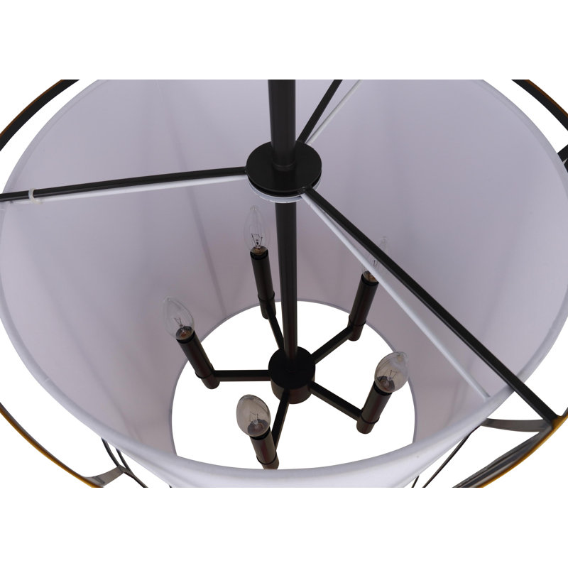 Luminaire suspendu cylindrique unique 5 lumières Hultgren, Bronze