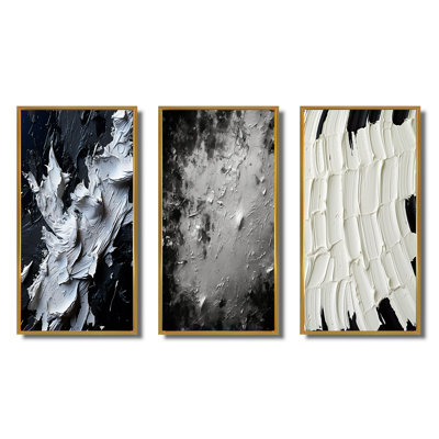 «Abstract River Of Euphoria», ensemble de 3 peintures abstraites