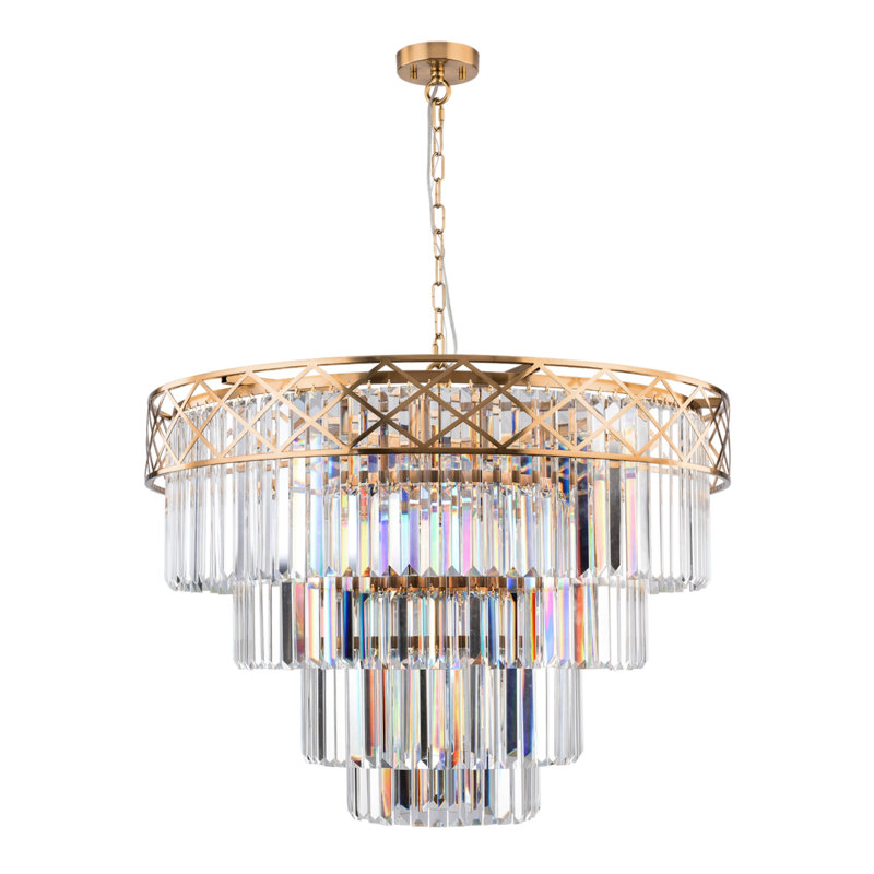 Lauryna 7 - Light 31.5"W Dimmable Crystal Tiered Chandelier