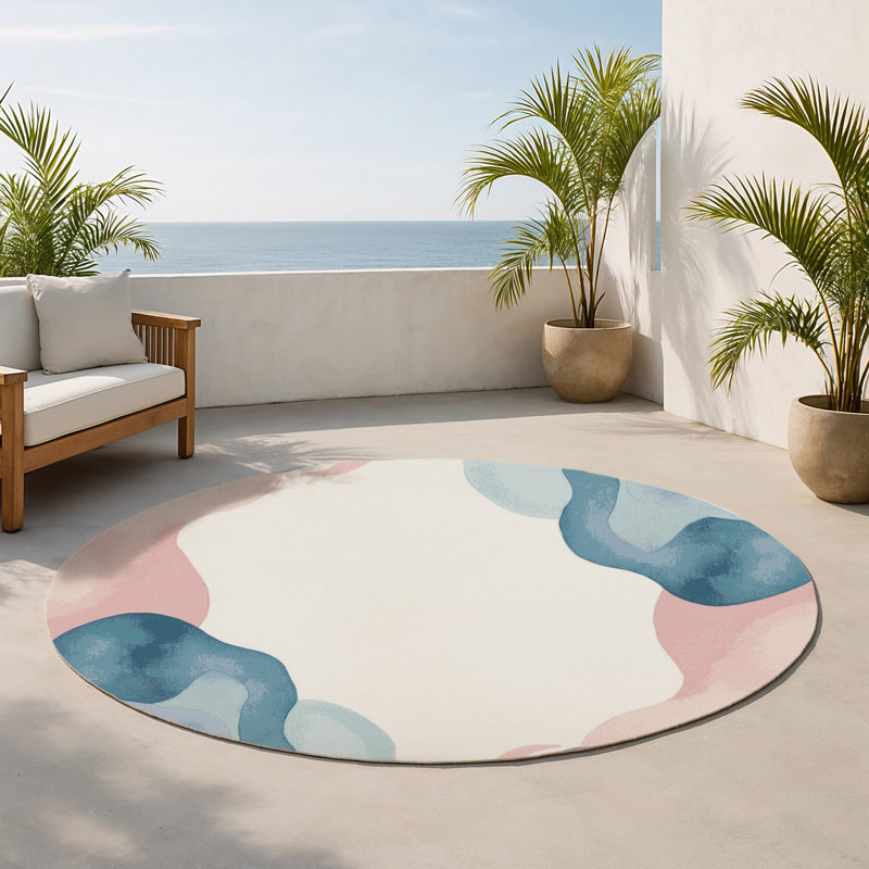 Tapis intérieur et extérieur Dewy Glow, Rond 5 pi