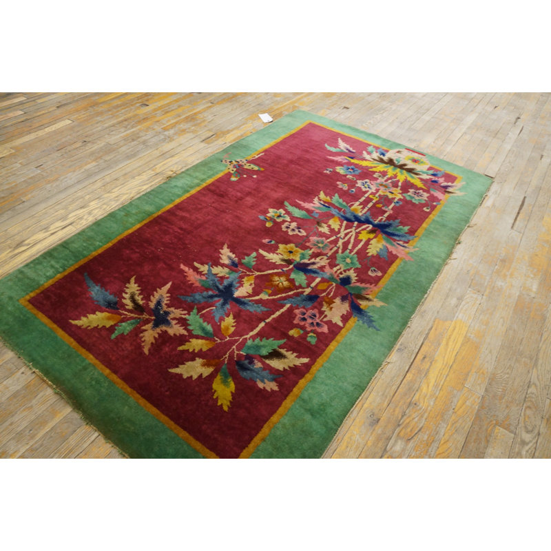 Rectangle Hand Knotted Pile 1920s Antique Wool Purple / Lavender Mauve Rug
