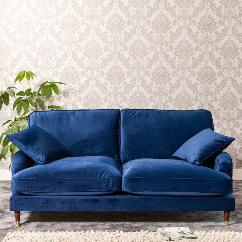 Fabiola Velvet Sofa, 3, Blue