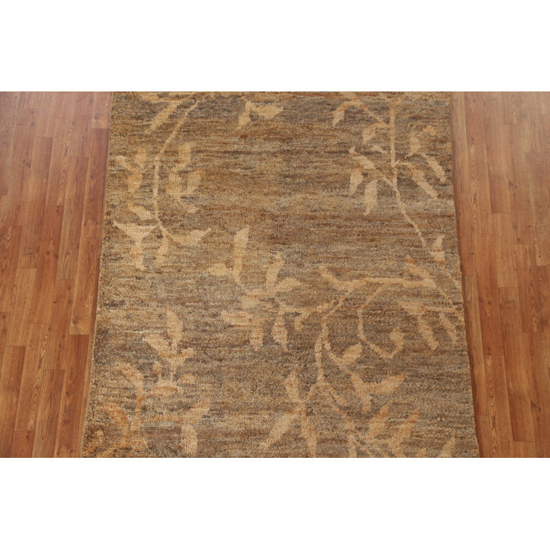 Tapis marocain en jute et laine noué à la main 5 x 7