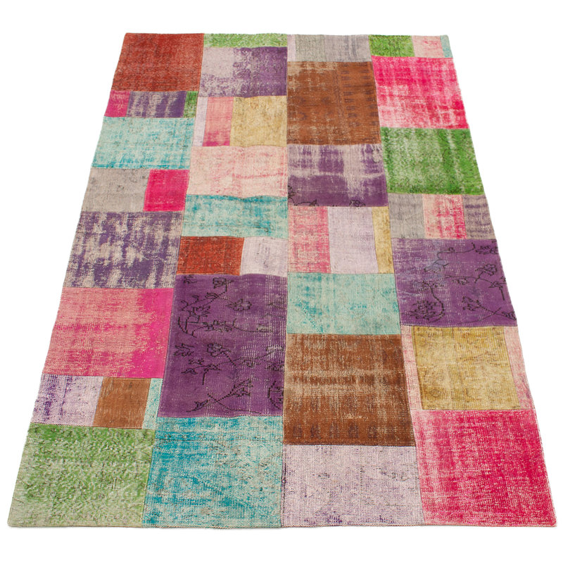 Tapis décoratif en laine de conception unique noué à la main des années 1980 6 pi 6 po x 9 pi 11 po en brun et rose