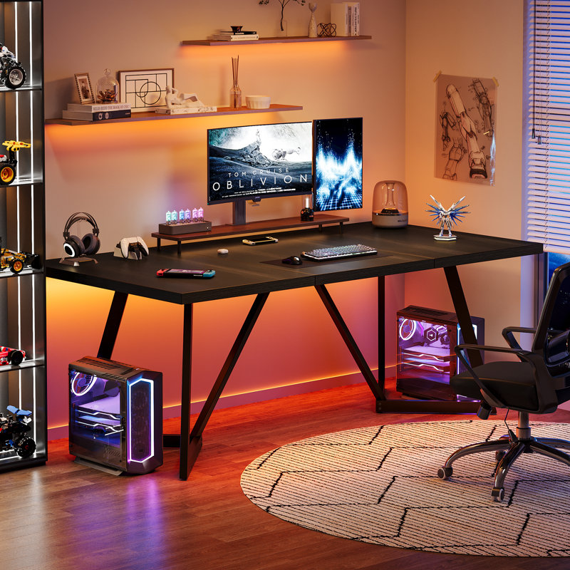 180Cm W Rectangle Executive Desk, Black
