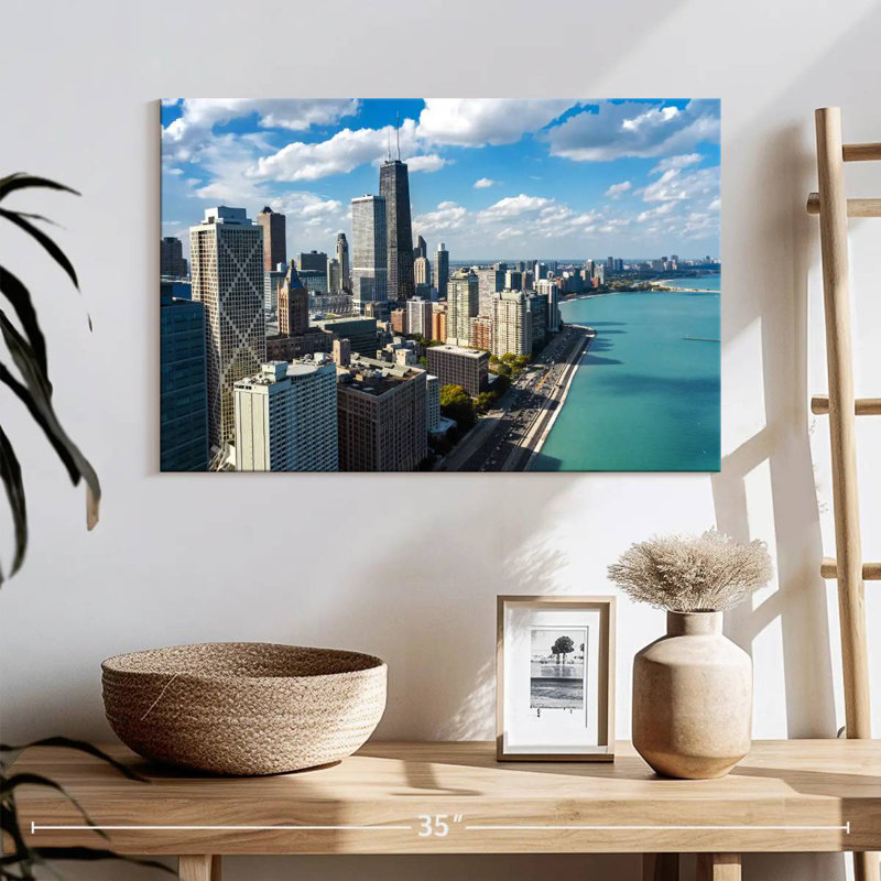 Ravi, Chicago, front de mer, horizon, H 16 po x l 24 po