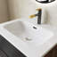 Meuble-lavabo flottant 24 po noir et noyer, lavabo intégré en céramique avec trop-plein et 3 trous de robinet, rangement spacieux pour les salles de bain modernes-129767594-129767597