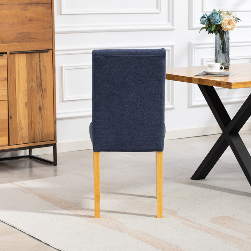 47.5cm H Polyester Upholstered Upholstered Back Parsons Chair, Blue