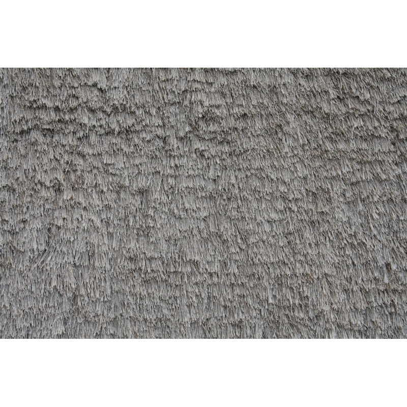 Tapis gris à poil long fabriqué à la main Verdie, 8 pi x 11 pi