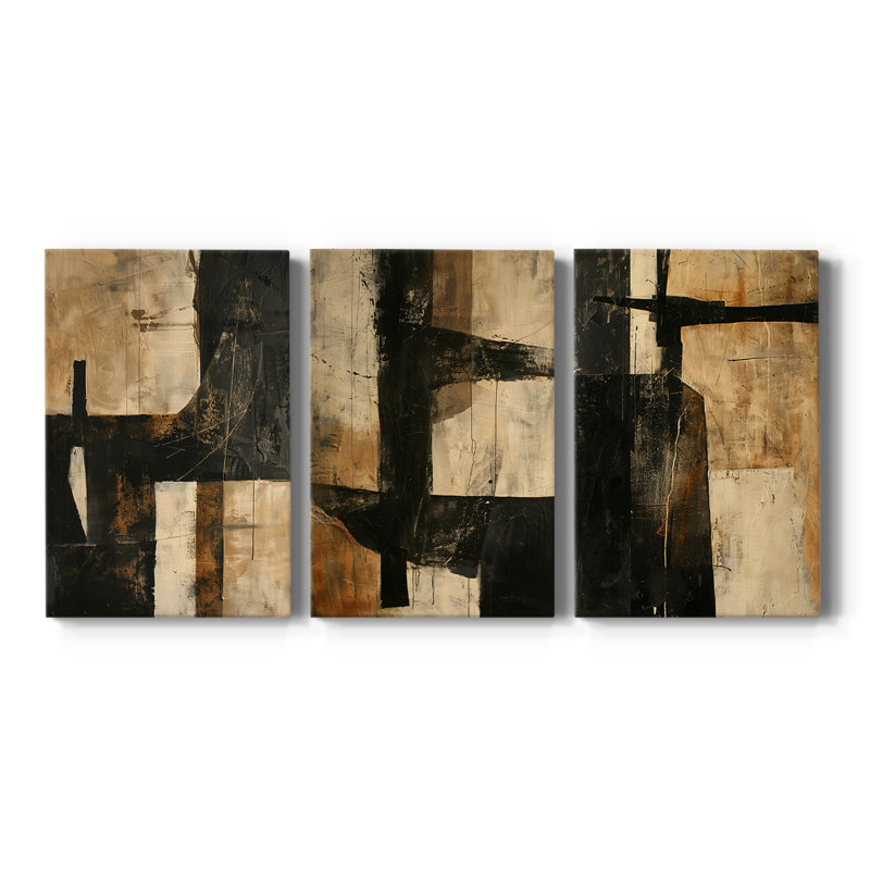 ABSTRACT Series CCCCL - Toile tendue sur mesure - 3 pièces, H 12 po x l 24 po