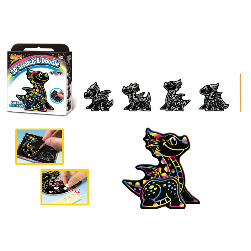 3D Scratch a Doodle Dragon