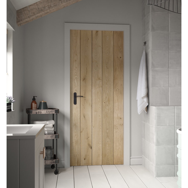 Rustic Oak Triple Ledged Door, 1981mm H x 838mm W x 40mm D
