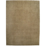 Super Tibetan hand-knotted Wool/Bamboo Silk Beige Area Rug