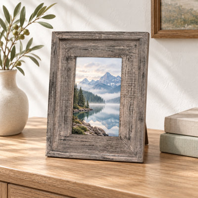 5" x 7" Rustic Wood Picture Frame Set for Wall or Tabletop Display, Set of 2